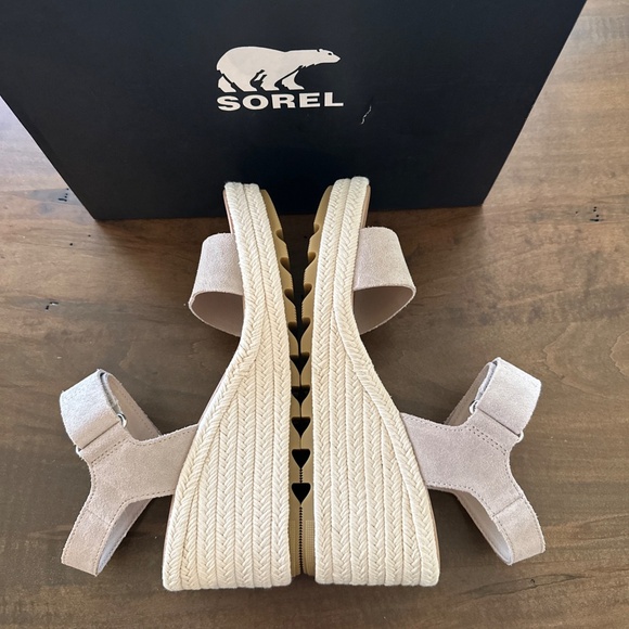 SOREL Cameron Wedge Espadrille Sandal Open Toe Crushed Clay/Gum 17 Size 9 NEW - Picture 6 of 12